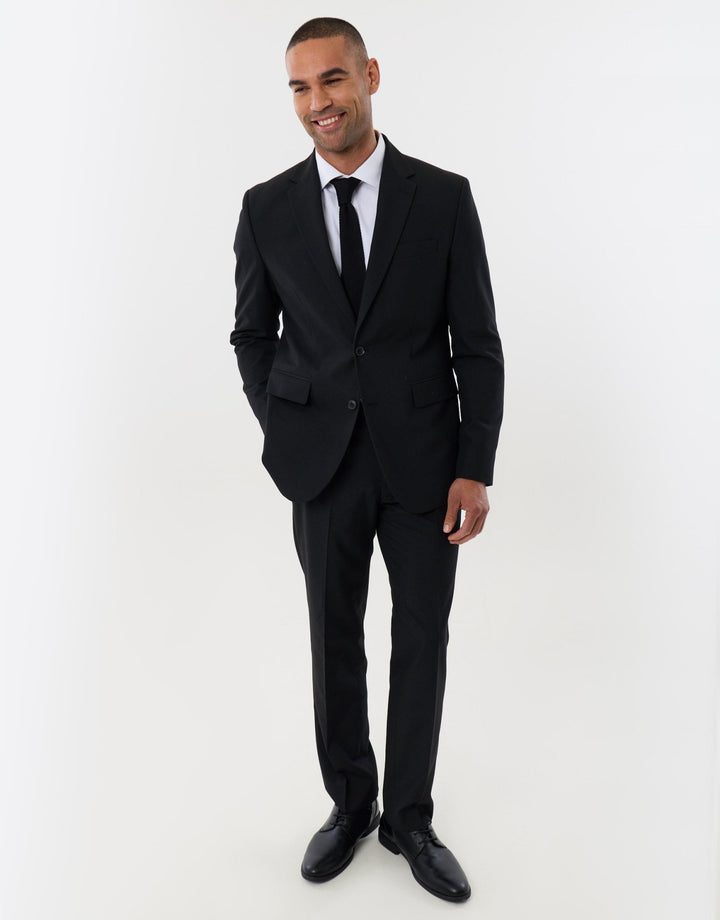 Tailored Fit Single Breasted Blazer in Black