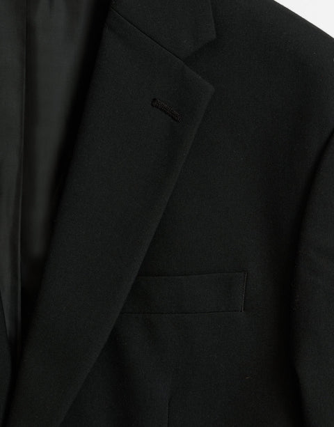 Threadbare Tailored Fit Single Breasted Blazer in Black - lapel close up