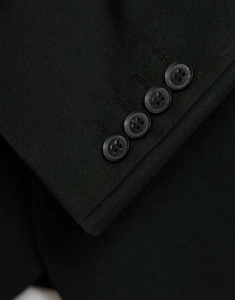 Threadbare Tailored Fit Single Breasted Blazer in Black - cuff close up