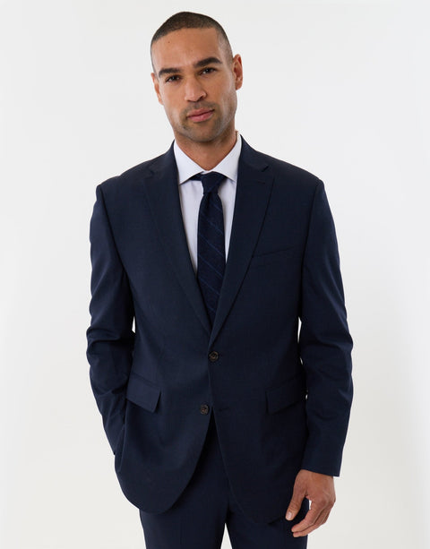 Threadbare Tailored Fit Single Breasted Blazer in Navy - front view