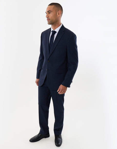 Threadbare Tailored Fit Single Breasted Blazer in Navy - full view