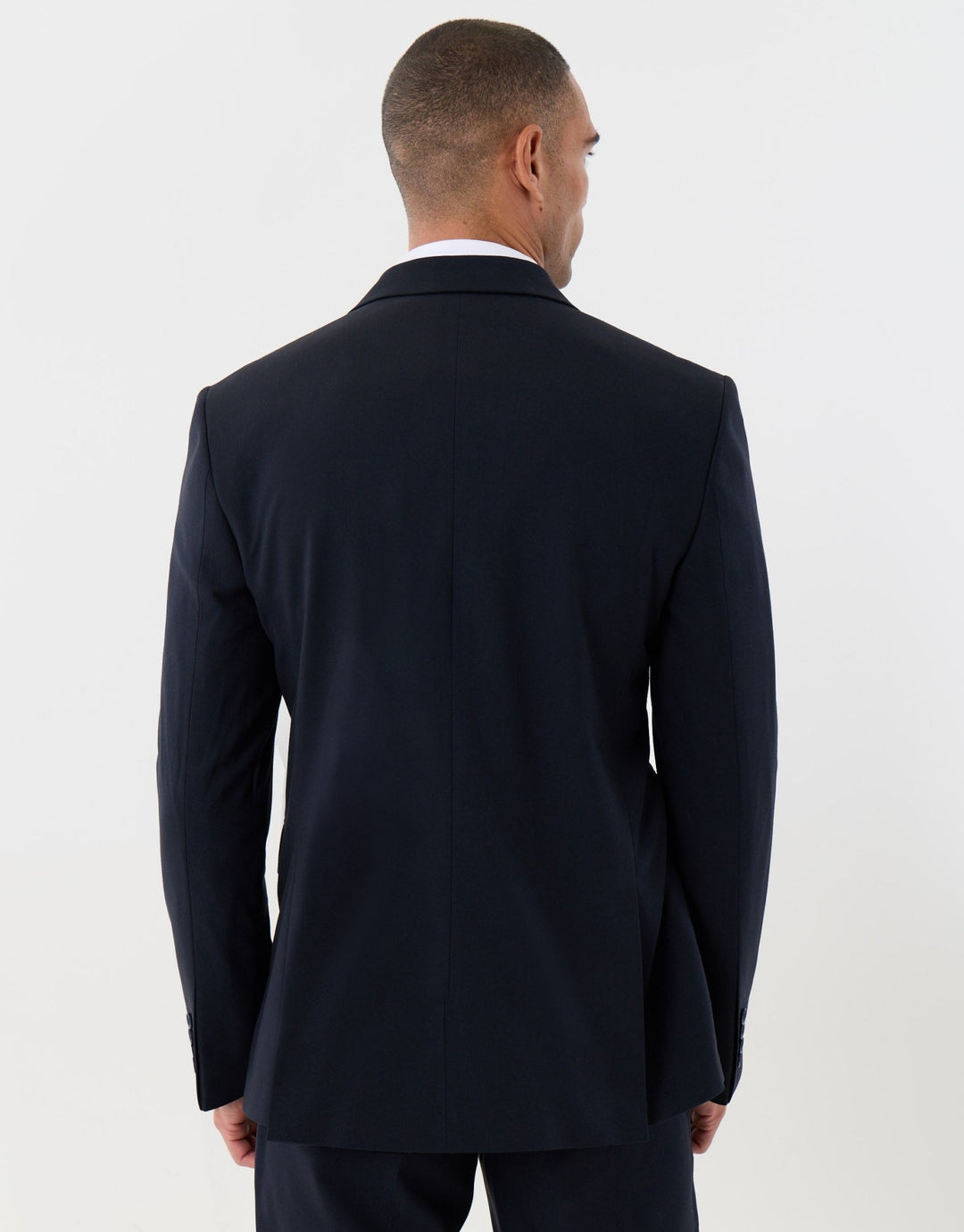 Tailored Fit Single Breasted Blazer in Navy