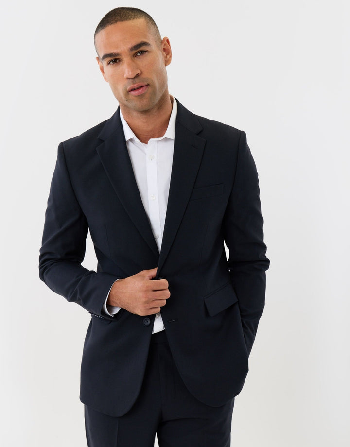 Tailored Fit Single Breasted Blazer in Navy