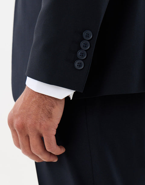 Threadbare Tailored Fit Single Breasted Blazer in Navy - close up