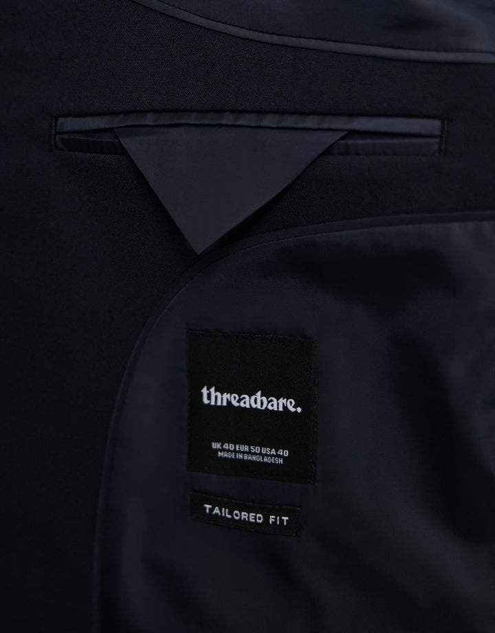 Tailored Fit Single Breasted Blazer in Navy