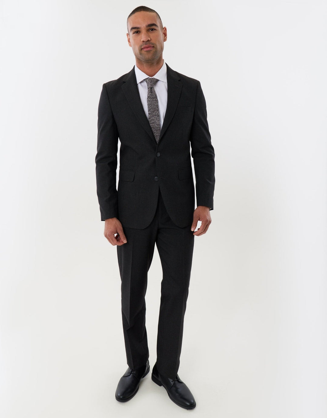 Tailored Fit Single Breasted Blazer in Charcoal