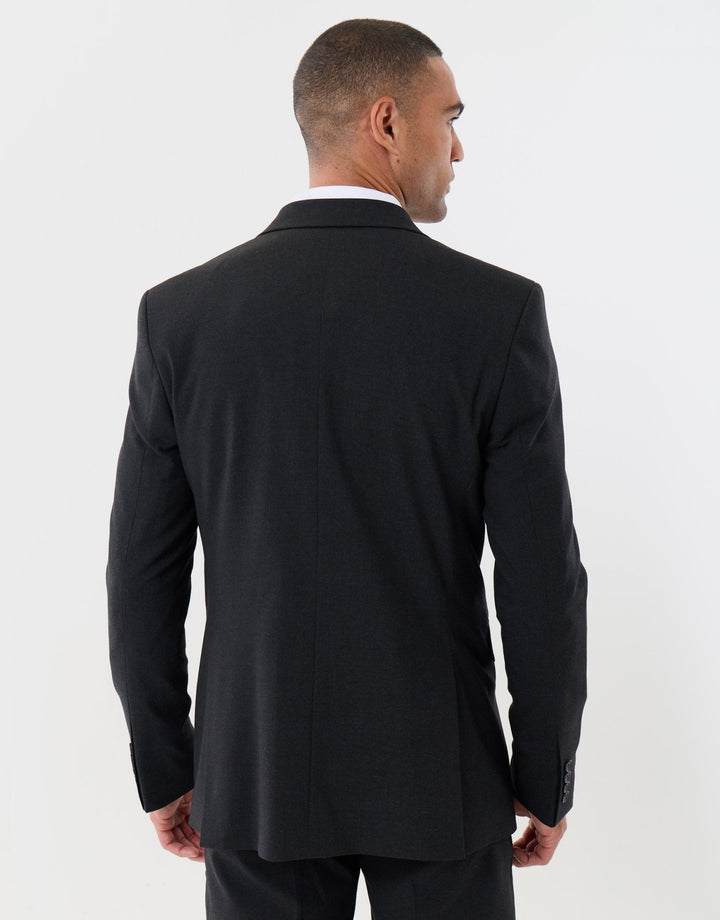 Tailored Fit Single Breasted Blazer in Charcoal