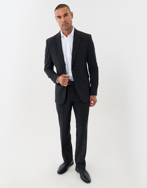 Threadbare Tailored Fit Single Breasted Blazer in Charcoal - full view
