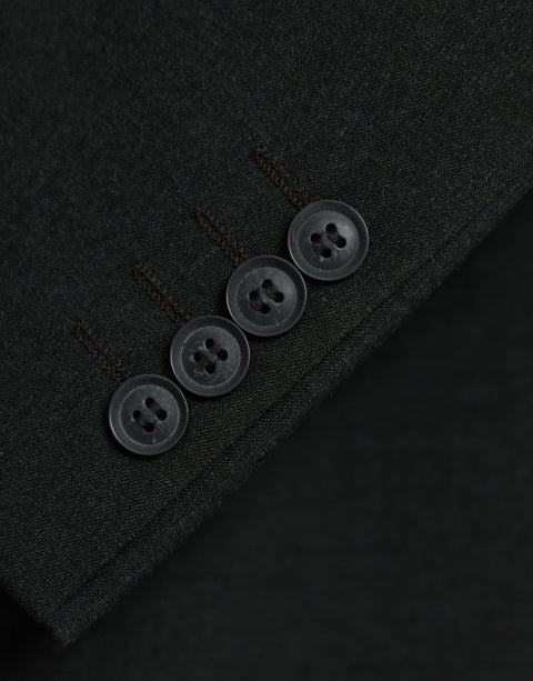 Threadbare Tailored Fit Single Breasted Blazer in Charcoal - cuff close up