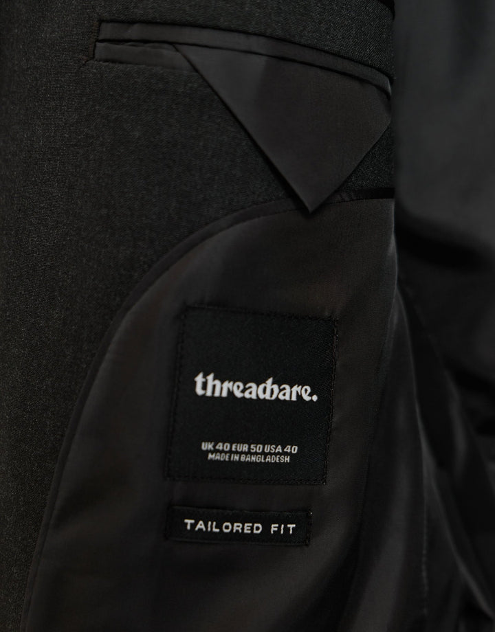 Tailored Fit Single Breasted Blazer in Charcoal