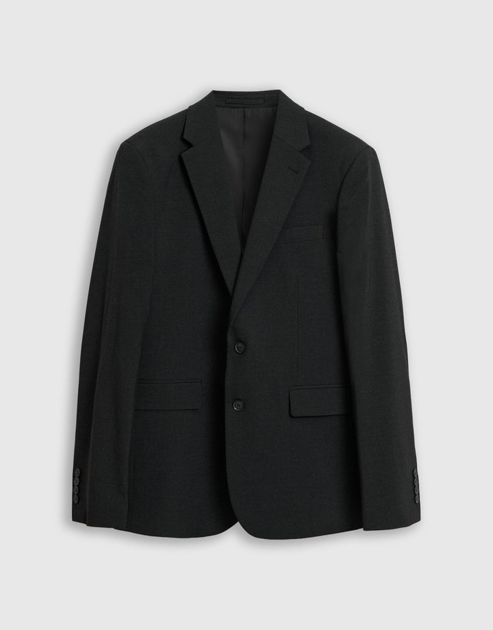 Tailored Fit Single Breasted Blazer in Charcoal