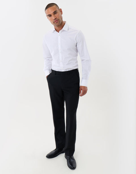 Threadbare Tailored Fit Suit Trousers in Black - full view