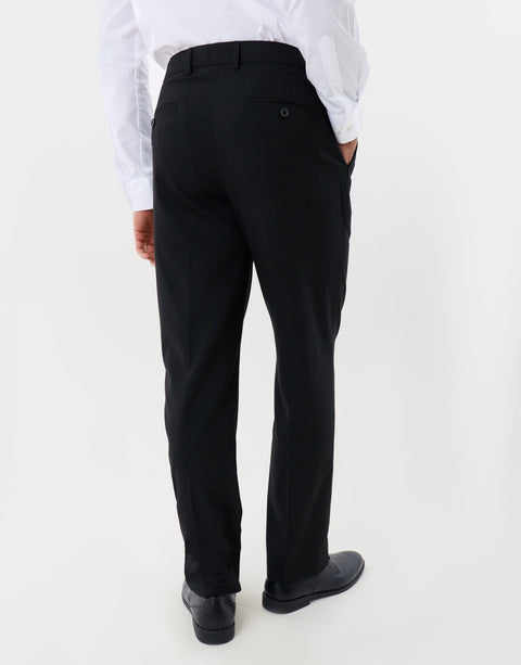 Threadbare Tailored Fit Suit Trousers in Black - back view