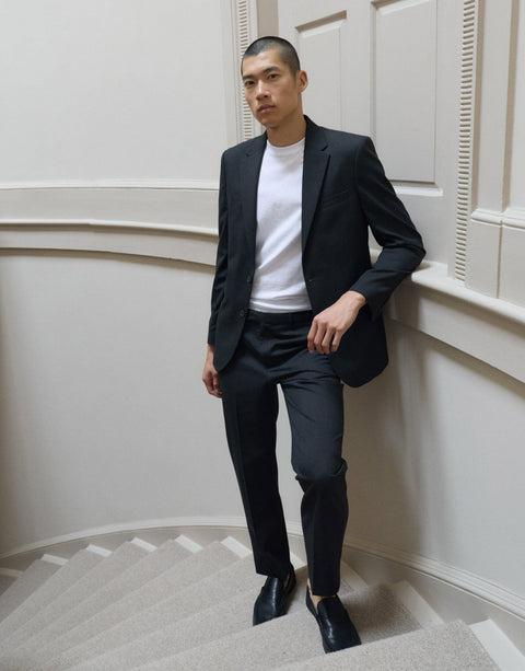 Threadbare Tailored Fit Suit Trousers in Charcoal - campaign view