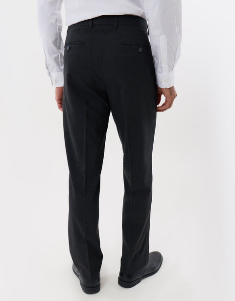 Threadbare Tailored Fit Suit Trousers in Charcoal - back view