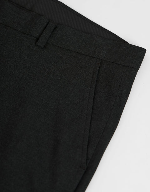 Threadbare Tailored Fit Suit Trousers in Charcoal - side close up
