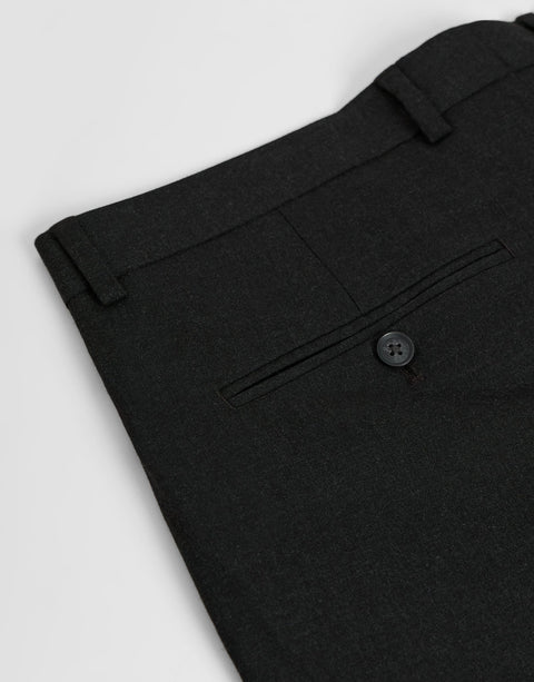 Threadbare Tailored Fit Suit Trousers in Charcoal - cuff close up