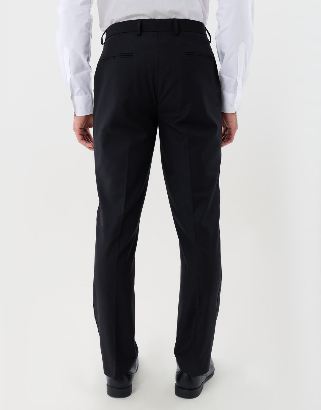 Tailored Fit Satin Seam Suit Trousers in Black