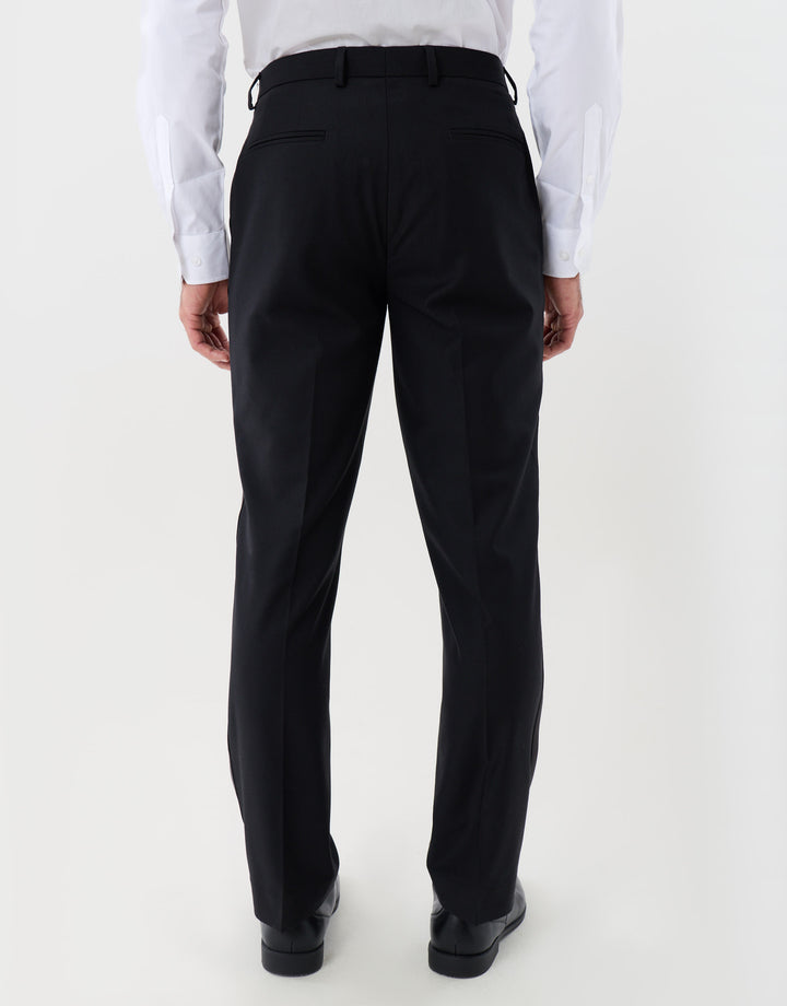 Tailored Fit Satin Seam Suit Trousers in Black