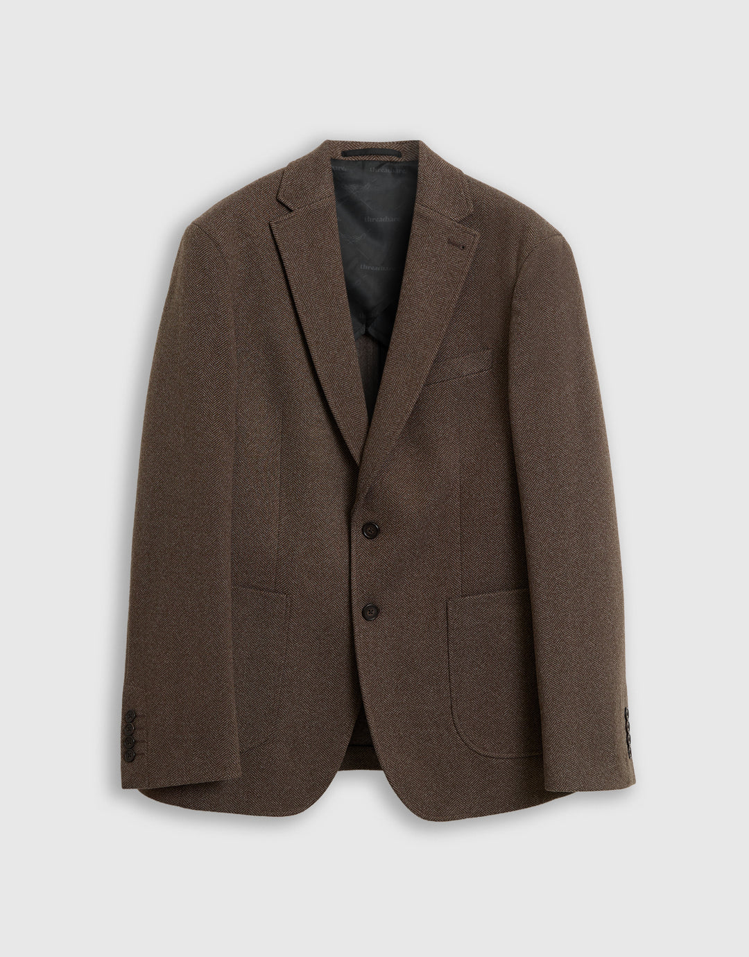 Tailored Fit Faux Wool Blazer in Brown