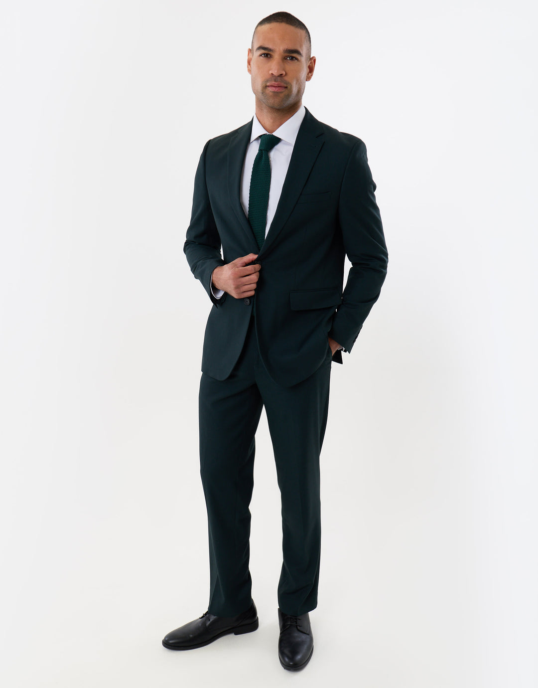 Tailored Fit Single Breasted Blazer in Dark Green