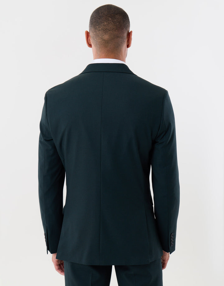 Tailored Fit Single Breasted Blazer in Dark Green