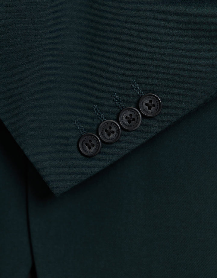 Tailored Fit Single Breasted Blazer in Dark Green