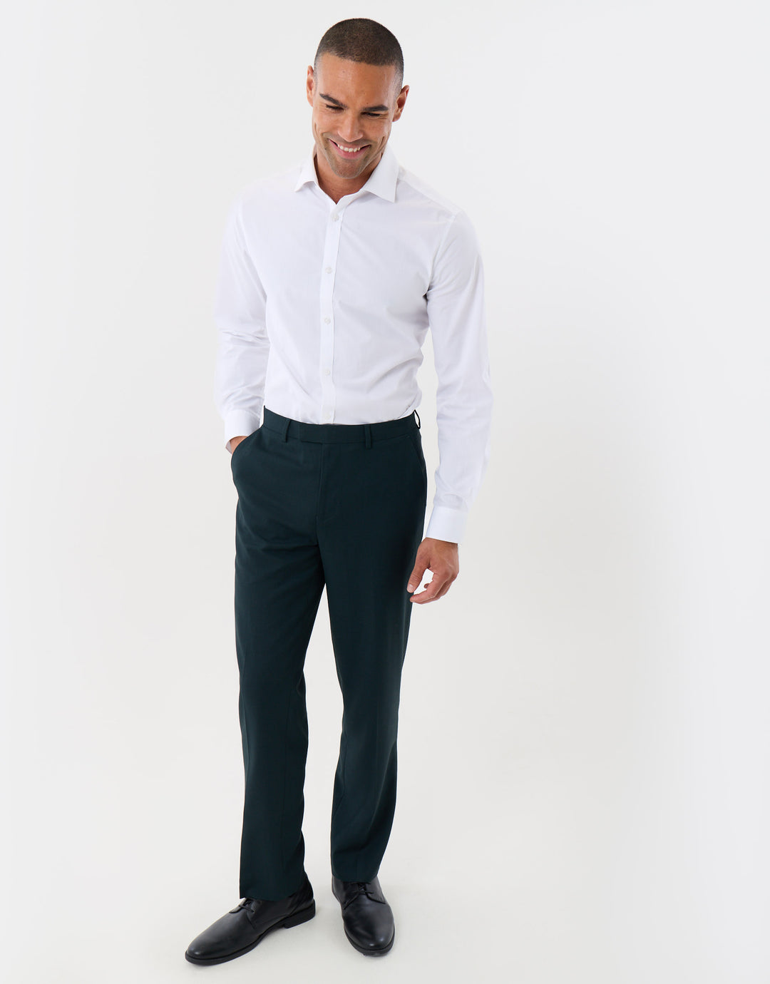 Tailored Fit Suit Trousers in Dark Green
