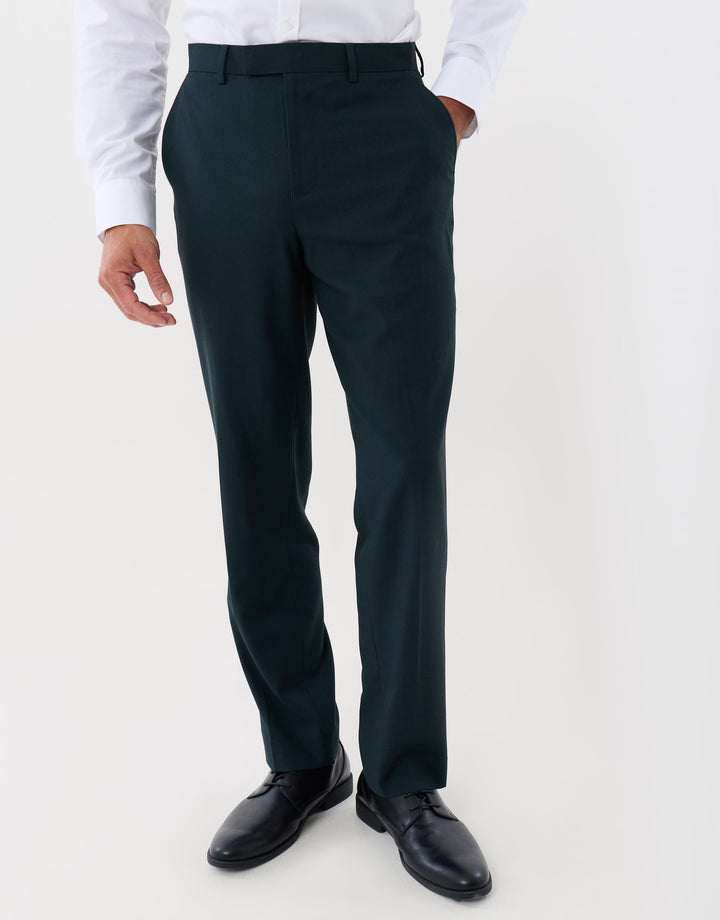 Tailored Fit Suit Trousers in Dark Green