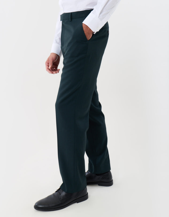 Tailored Fit Suit Trousers in Dark Green
