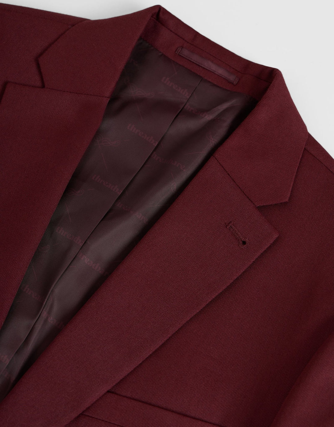 Tailored Fit Single Breasted Blazer in Burgundy