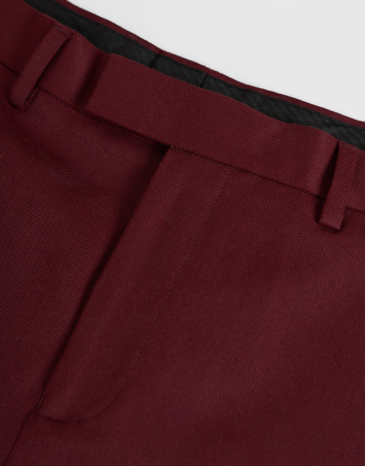 Tailored Fit Suit Trousers in Burgundy