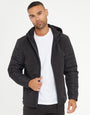 Black Hooded Lightweight Zip Up Jacket