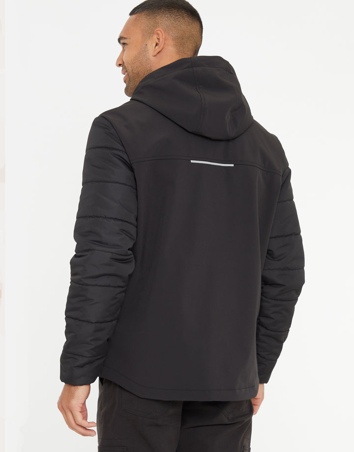 Black Hooded Lightweight Zip Up Jacket