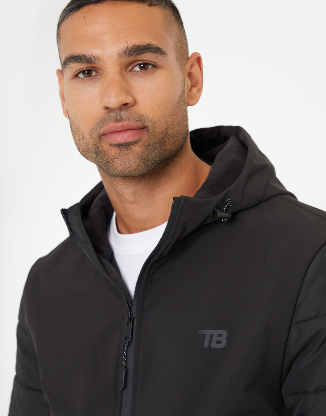 Black Hooded Lightweight Zip Up Jacket