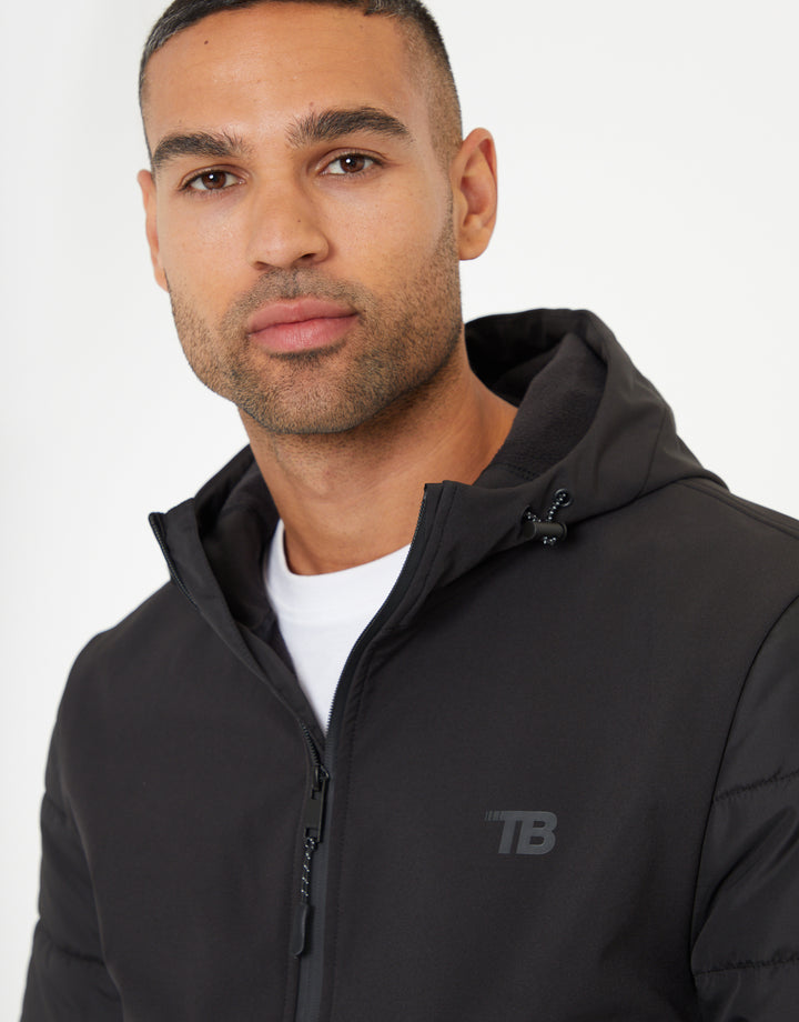Black Hooded Lightweight Zip Up Jacket