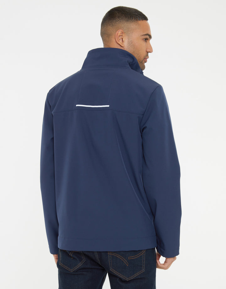 Navy Stretch Funnel Neck Lightweight Jacket