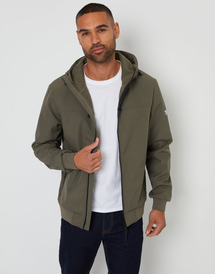 Stretch Hooded Lightweight Jacket in Khaki Green