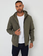 Stretch Hooded Lightweight Jacket in Khaki Green