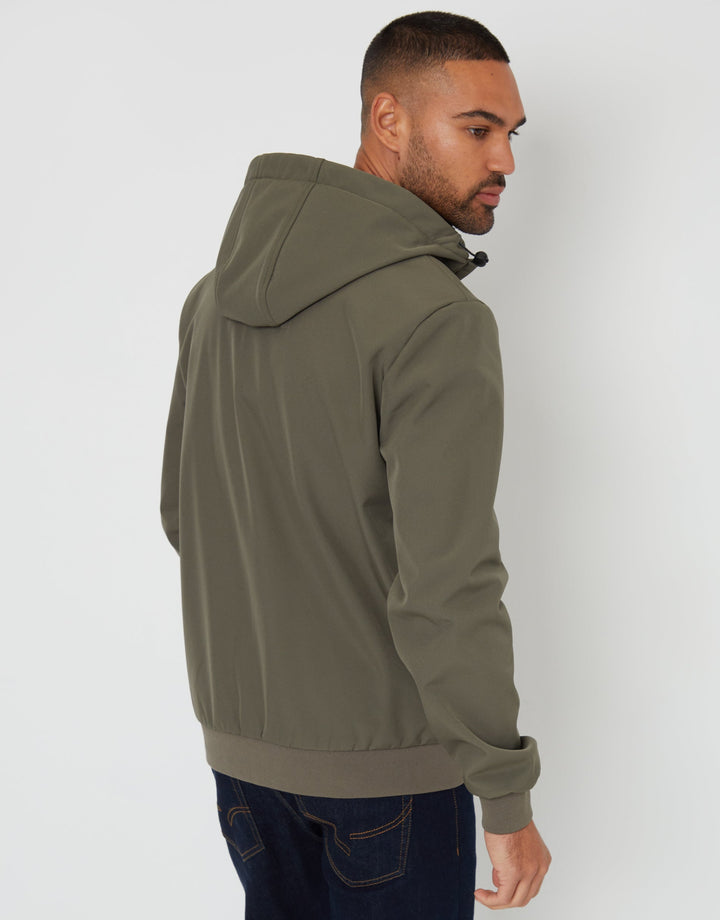 Stretch Hooded Lightweight Jacket in Khaki Green
