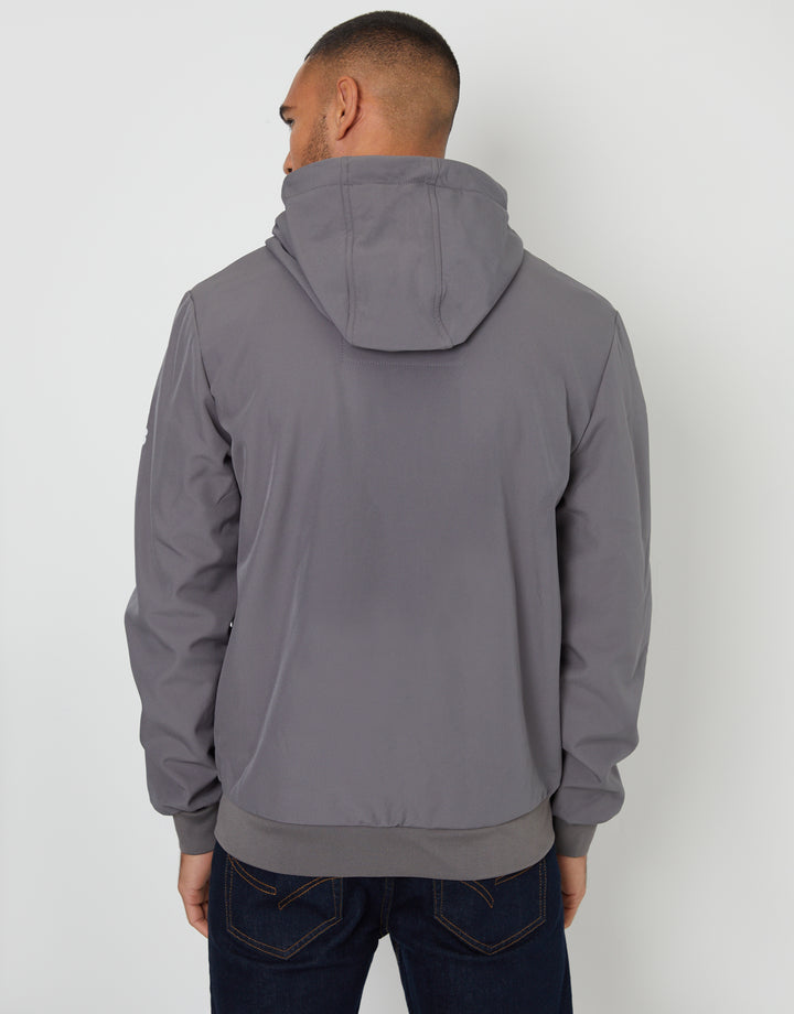 Slate Grey Stretch Hooded Lightweight Jacket