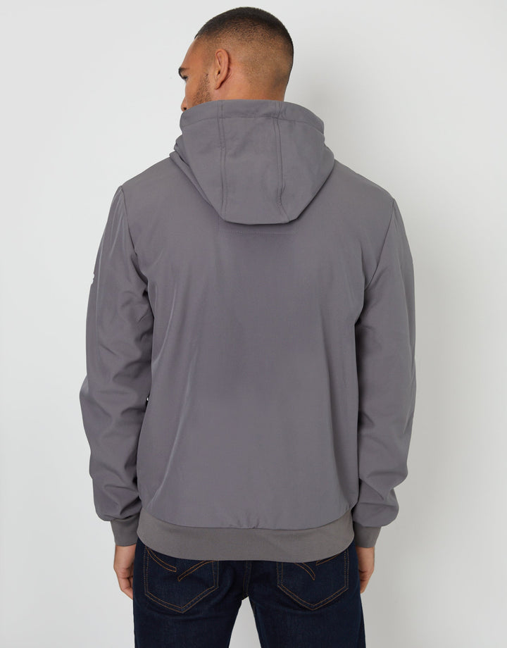 Slate Grey Stretch Hooded Lightweight Jacket