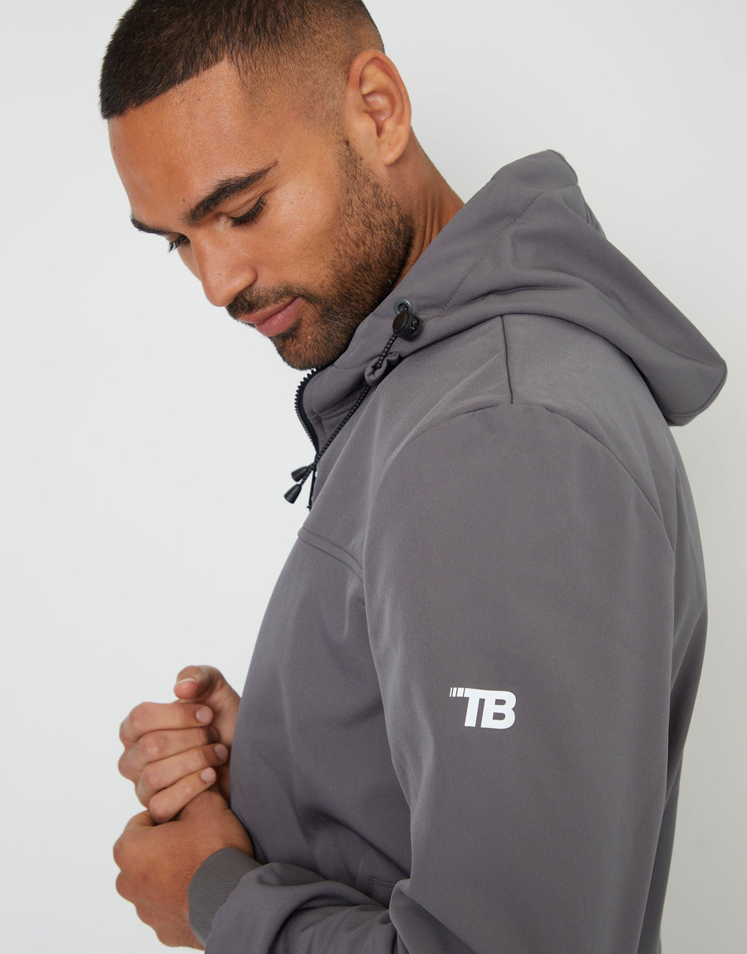 Slate Grey Stretch Hooded Lightweight Jacket