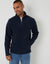 Navy Quarter Zip Microfleece Sweatshirt