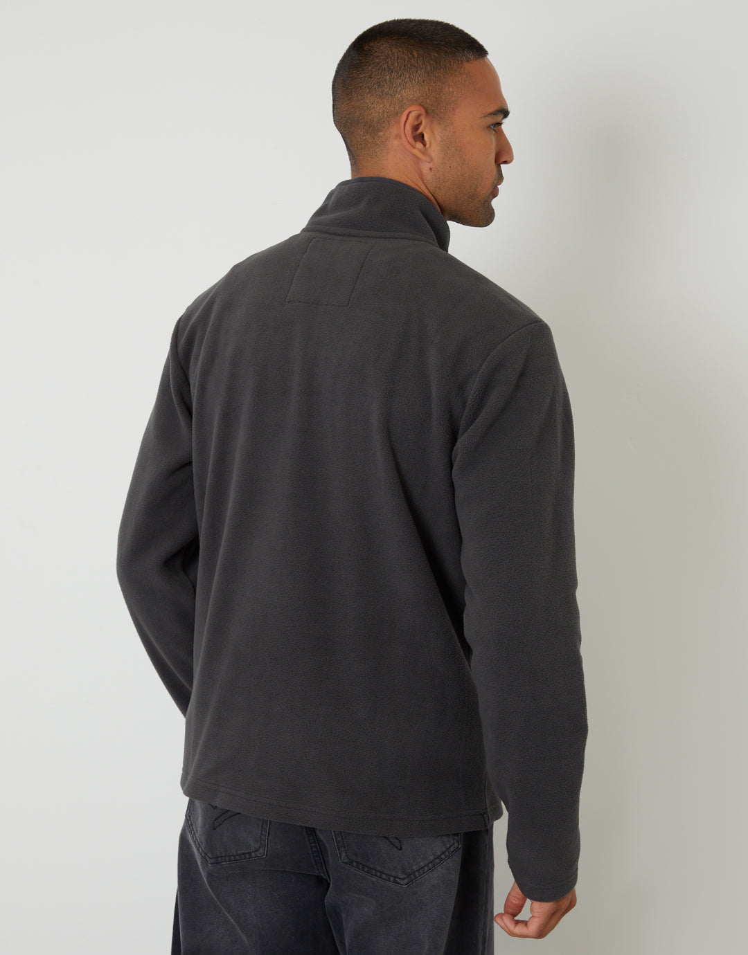 Slate Grey Quarter Zip Microfleece Sweatshirt