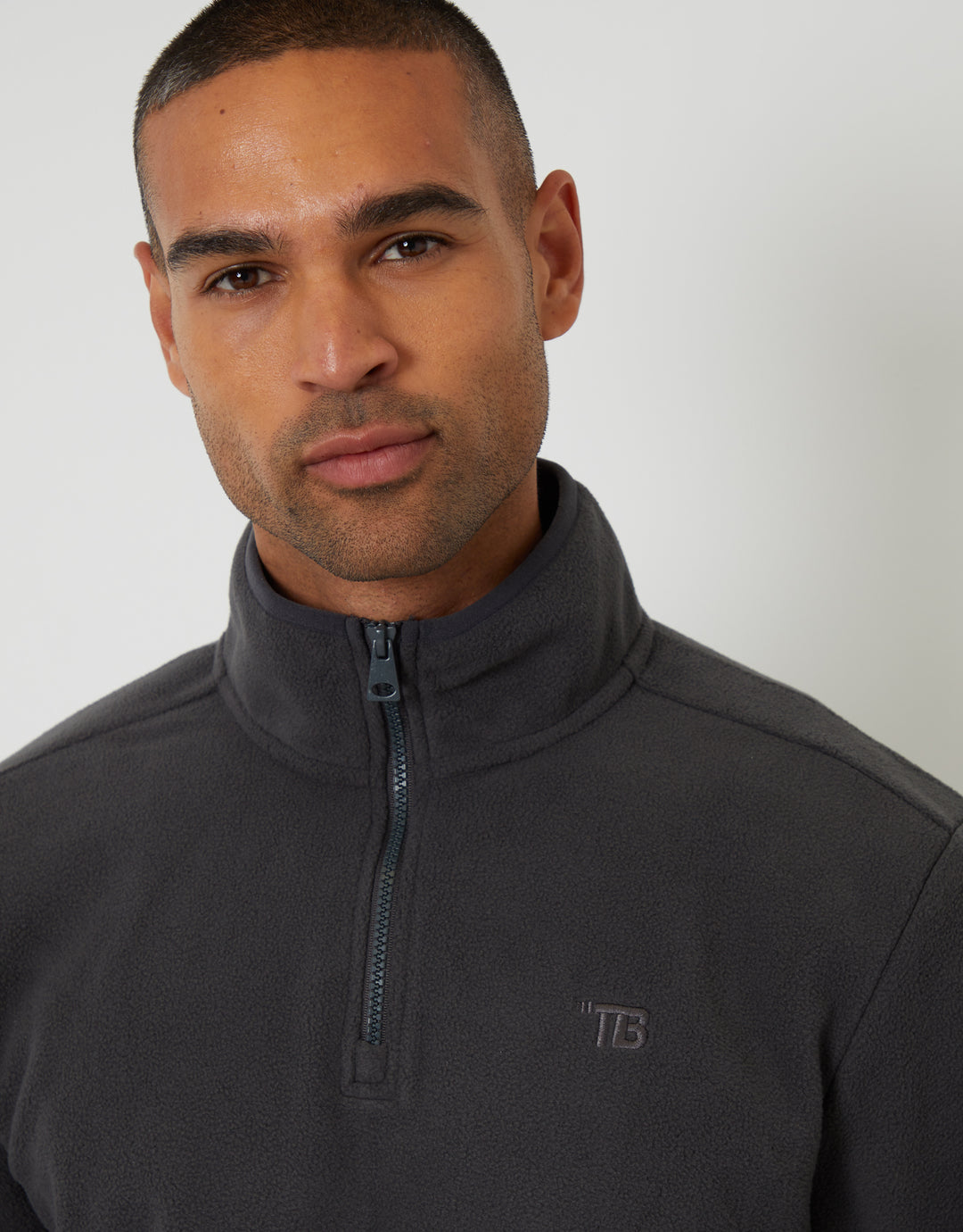 Slate Grey Quarter Zip Microfleece Sweatshirt