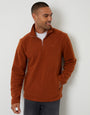Rust Orange Quarter Zip Microfleece Sweatshirt