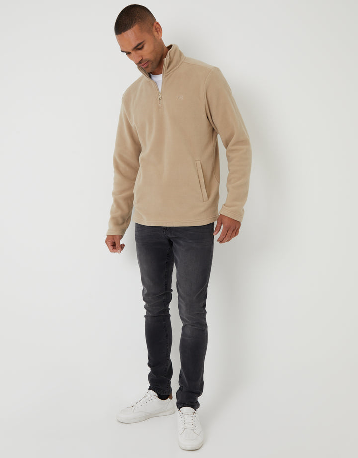 Stone Quarter Zip Microfleece Sweatshirt