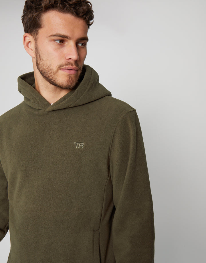Khaki Green Microfleece Overhead Hoodie
