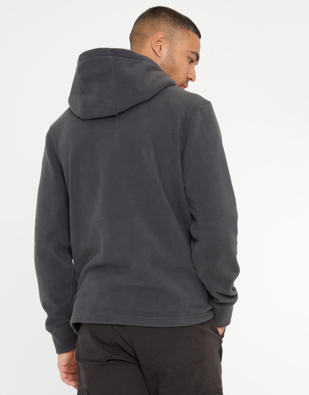 Slate Grey Microfleece Overhead Hoodie